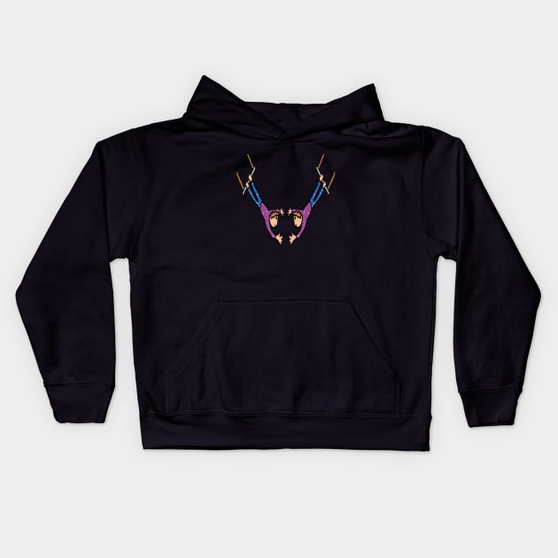 Circus Flying Trapeze Kids Hoodie by Mark Ewbie